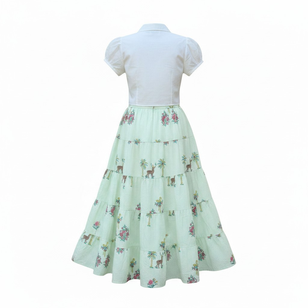 White Tropical Embroidered Co-ord Set