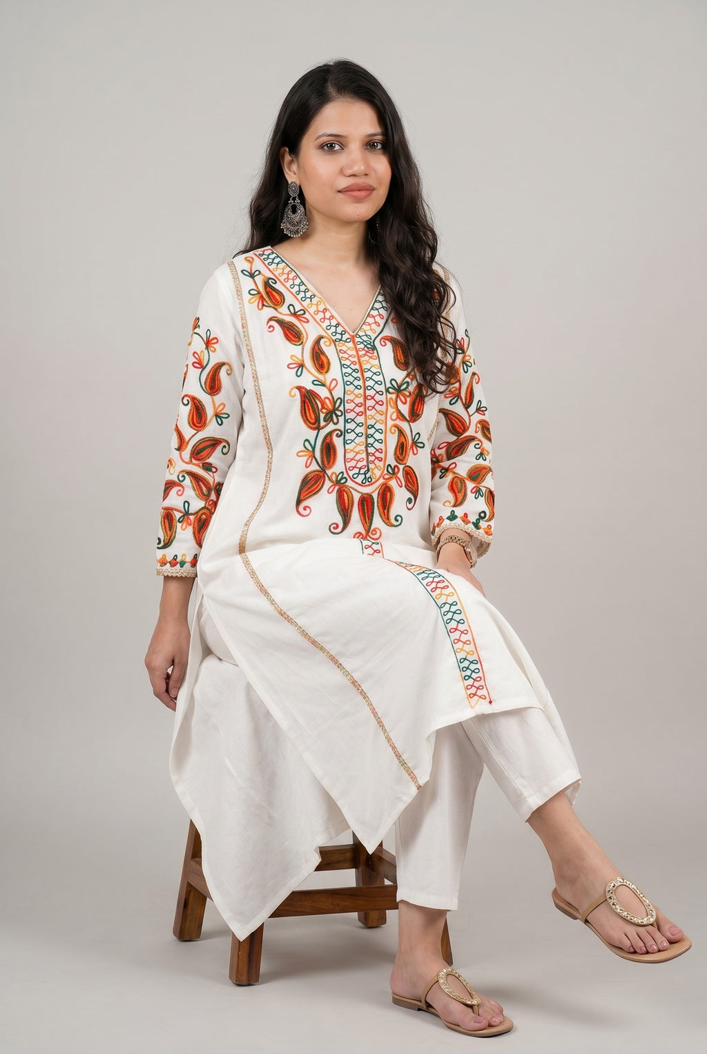 Embroidered Cotton Kurta pant
