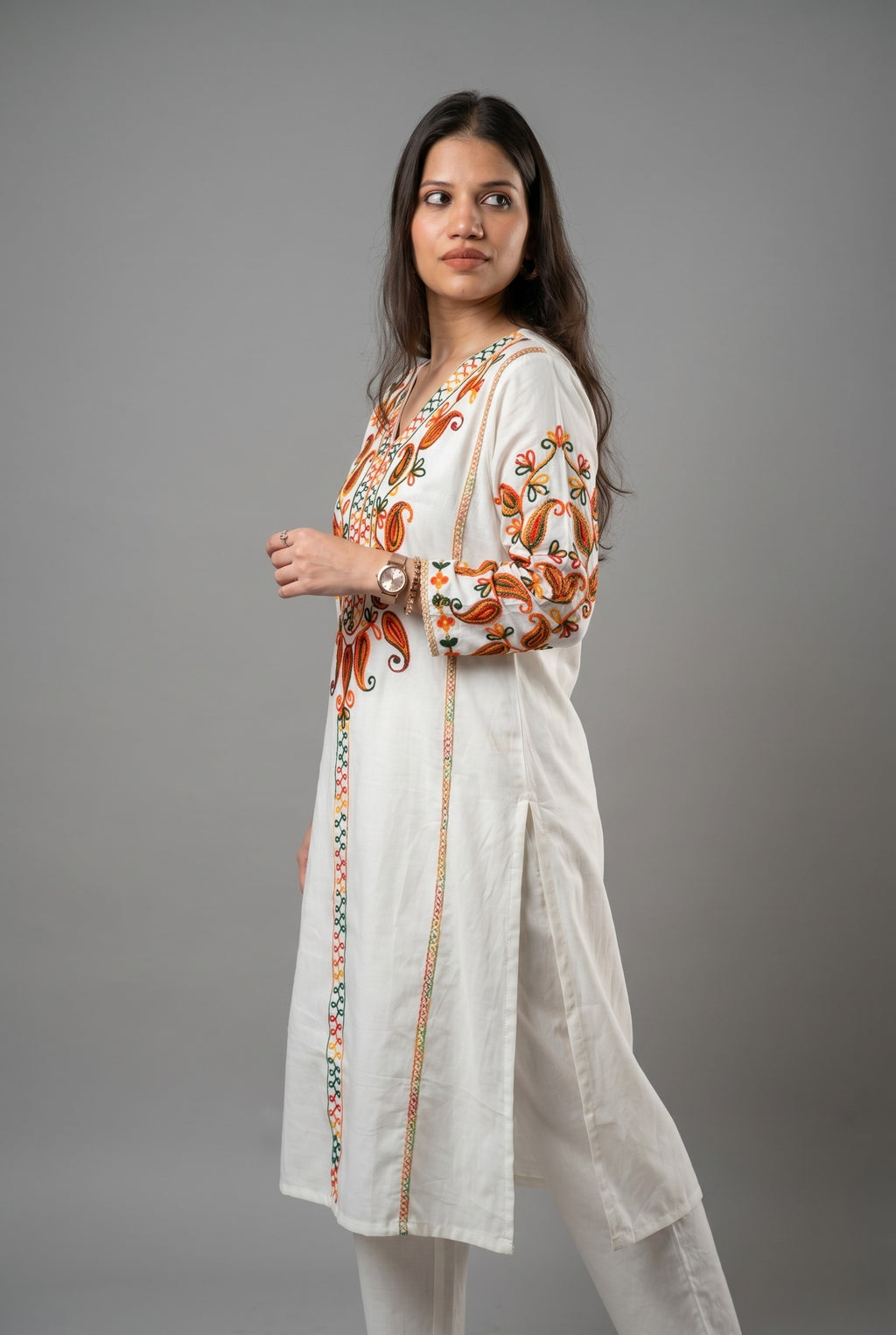 Embroidered Cotton Kurta pant