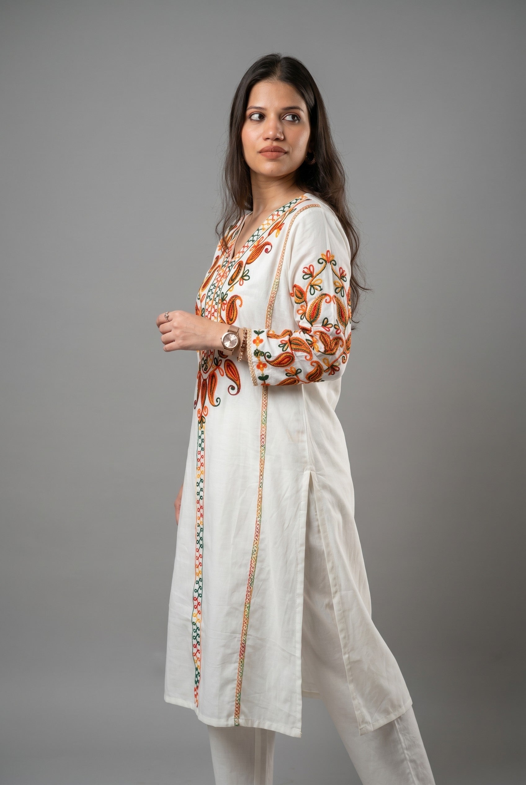 Embroidered Cotton Kurta pant