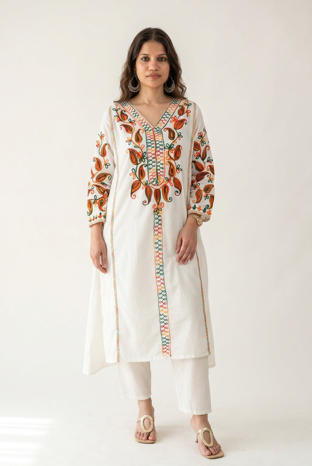 Embroidered Cotton Kurta pant