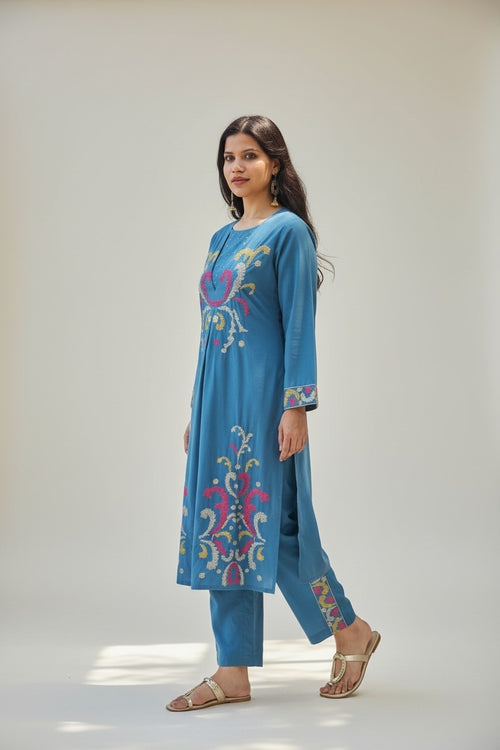 Embroidered Cotton Kurta Pant