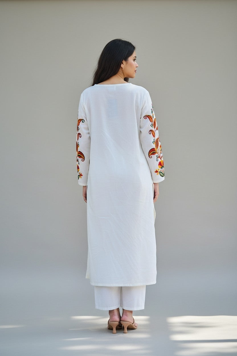 Embroidered Cotton Kurta pant